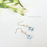 14kgf skyblue topaz × pearl pierce