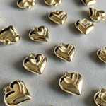 【8pcs】CCBプラスチック　プラスチック　チャーム　ハート　ぷっくり　ペンダント　ゴールドー