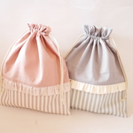 30×25巾着袋♡くすみグリーン
