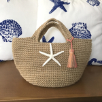 麻ひもバッグ✴︎スターフィッシュ✴︎タッセル付き