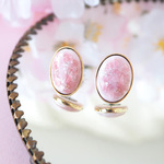 七宝焼 桜Ovalピアス 