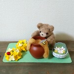 春の季節飾りH こぐまと菜の花 羊毛フェルト 