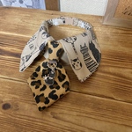 犬・猫の首輪　27～29　cocoちゃんネクタイチョーカーNew　ベージュ・猫柄・ヒョウ柄