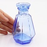 【5%OFF済｜11/17(日)迄】ガラス製 醤油差し 昭和レトロ 日本製 ヴィンテージ アンティーク キッチン用品 ブルー 青 八角形