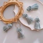 [4pcs]T01/タッセル アイスブルー