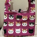 エコバッグ・コンビニサイズ☆撥水加工生地/猫柄・日本猫/ピンク
