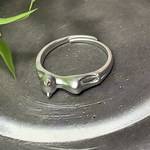 768.silver925 のびのび猫のシルエットが可愛いリング