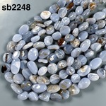 ワイルド ブルーレースアゲート タンブル ビーズ 連 sb2248