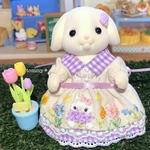 刺繍のワンピース＊rabbit＆flower＊大人サイズ　シルバニアファミリー 
