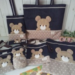 ♡リクエスト作品♡入園準備品♪ひょっこりくまさんアップリケ♪7点セット#絵本バック#シューズ袋#体操服袋#コップ袋#粘土ベラ袋#水筒カバー#水筒ベルトカバー