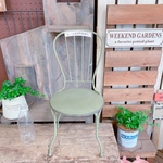 ラスト！グリーン系♡背もたれチェア【インテリア雑貨ガーデン雑貨】お洒落なナチュラル椅子♡ディスプレイに♪