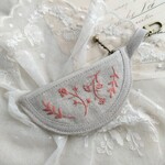 送料無料*リネン*野の花*刺繍*ミニポーチ*コインケース*p