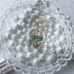 ラブラドライト*エメラルドピアス*K14GF