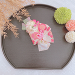♡くまにょふ様専用♡ ひな祭り～兎水引とお花の和風チョーカー～ ペット用アクセサリー ペット用ヘッドドレス ペット用バレッタ ペット用ヘアアクセサリー 犬 猫 撮影会 お出かけ お花見 JDバレッタ