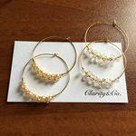 パール   クリア   フープ   ピアス