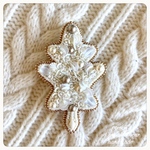 Frozen Leaf 〜Coup de Coeur 〜ビーズ刺繍ブローチ