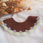 ［在庫sale］手編みのつけ襟スタイ　chocomint