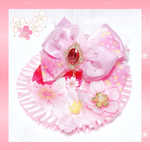 【sakuraシリーズ🌸】桜詩×蝶の舞ピンクホワイト《ケープスタイ首輪》