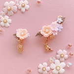 [春限定]桜の小鳥と鳥籠のイヤークリップ