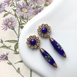 dark blue cherry pierce / earring