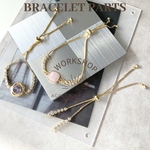 ☆再入荷☆ 【1pc】ブレスレットパーツ  18kgpジルコニアラインストーン　ゴールド