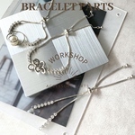 ☆再入荷【1pc】ブレスレットパーツ  プラチナメッキジルコニアラインストーン　シルバー