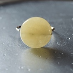 [K14gf] イエロージェード コイン14mm/ ゴールドフィルドリング
