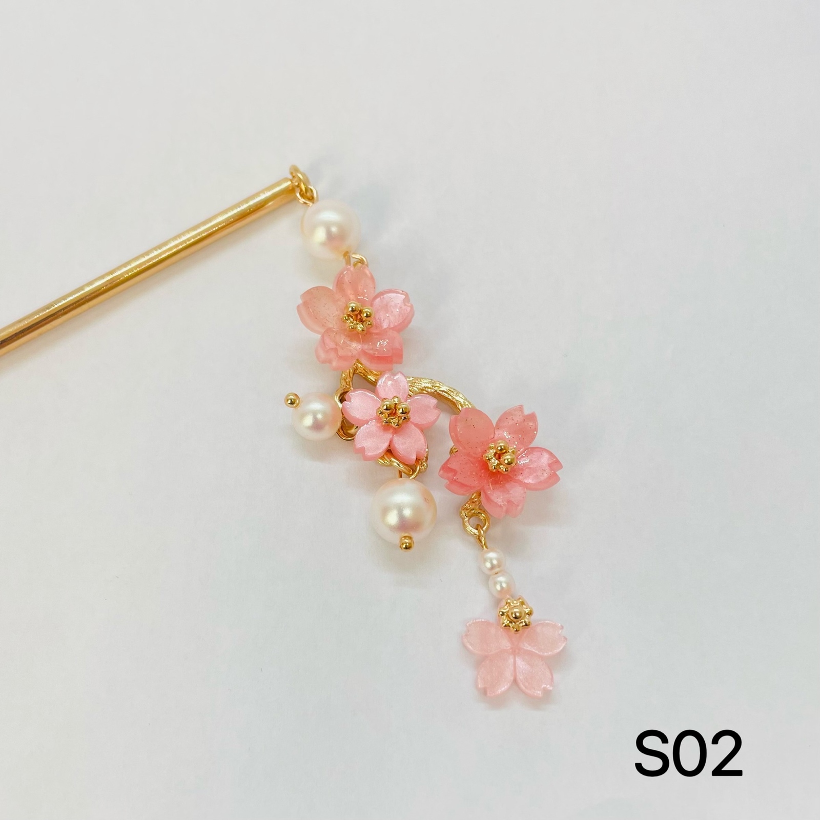 摩耶の花かんざし / 舞妓4月 季節の花かんざし 桜と小枝 mk-04-02