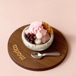 ミニチュア　桜のソフトクリームぜんざい