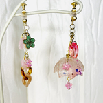 【イヤリング】さくらのあめふり　あめふりシリーズ🌸春　傘の耳飾り　イヤリングなどへの変更歓迎！