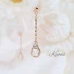 クリスタルドロップ ピアス　イヤリング　ロングピアス　ロングイヤリング　シンプルピアス　シンプルイヤリング