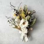 パームフラワーとミモザのドライフラワースワッグ/ミニブーケ