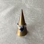 Vintage retro SILVER925 snowflake obsidian ring レトロ ヴィンテージ シルバー925 天然石 スノーフレークオブシディアン リング