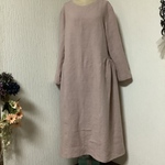リネン　サイドギャザー　ワンピース💕