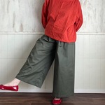 タックワイドパンツ  カーキ