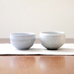 薄紫と白マット釉の小鉢 2個セット
