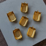 2個　真鍮　18×13mm　オクタゴンセッティング　クローズドバック