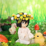 小人の花冠・たんぽぽ  オビツ11サイズ　布花