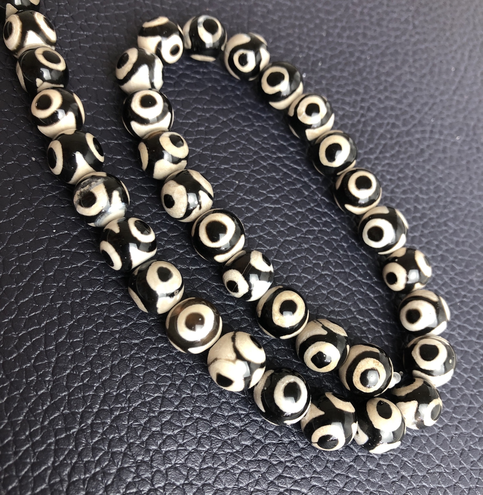 チベット三眼天珠瑪瑙108アクセサリーブレスレット手串天珠ネックレス