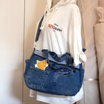 デニムリメイクバッグ（Mサイズ）　ファスナー付き
