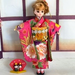 　春着物　(4) 桃色系　　ブライス、リカちゃん