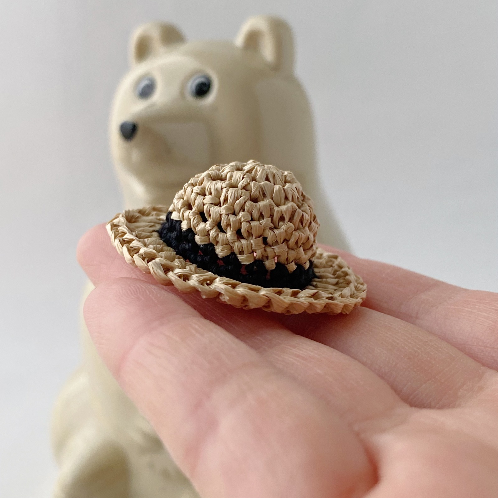 麦わら帽子 （ブラック）【しろくま貯金箱】 春夏 - pipo-pila