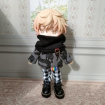 パンツが選べるネックウォーマーとトレーナーセット☆黒×黒シマウマ☆ねんどろいどどーる服