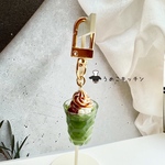   【ミニチュア】抹茶　ドリンク　キーホルダー　バッグチャーム　昭和レトロ　
