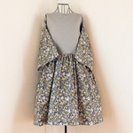 ゆったりおとなのギャザーチュニックワンピース　コットンリネン　ボタニカル　アニマル　りす　うさぎ　鹿　きつね　ネズミ　ゆったりサイズ