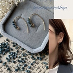 ブルーダイヤモンド✨　華奢　フックピアス　14KGF