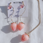 いちご♡ハートのピアス　イヤリング　ネックレスセット