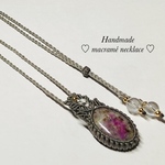 🛍 #235  ♡ルビーインクォーツ&クリスタル天然石♡マクラメネックレス
