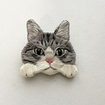 ひょっこり猫ちゃん　ブローチ