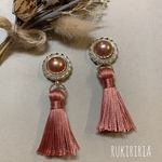 RUKIRIRIA #739 テラコッタタッセルピアス  大ぶりピアス 大ぶりイヤリング 